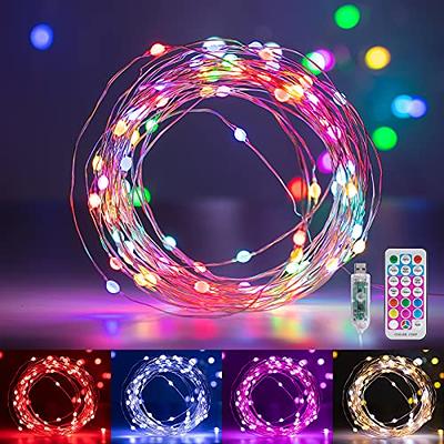 LYHOPE Christmas Lights, 98.4ft 300 LED Christmas Fairy Lights, Clear White  & Multi Color Changing String Lights, with Remote 11 Modes 30V Xmas Tree