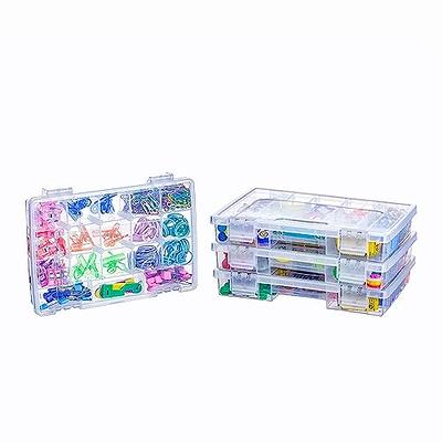 Gagee Bead Organizer Box, 57 Pieces Small Storage Containers,Mini Clear  Cute Bead Storage organizer with Lids and Rectangle Clear Craft Supply Case