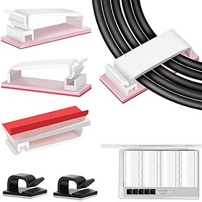 Cable Clips 50PCS, Self Adhesive Cable Management Clips, Cord Organizer  Wire Clips Cord Holder for Appliances PC Wall Ethernet Cable Under Desk
