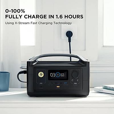 EF ECOFLOW Portable Power Station RIVER 2, 256Wh LiFePO4 Battery/ 1 Hour  Fast Charging, 2 Up to 600W AC Outlets, Solar Generator (Solar Panel