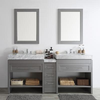 Cora 72 inch Solid Oak Bathroom Vanity with Oval Undermount Sinks - Navy by Randolph Morris RMAST-72NB-RGQ