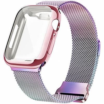 Lelong Slim Watch Band Compatible with Apple Watch Band 38mm 40mm 41mm 42mm 44mm 45mm 49mm Women & Men, Stainless Steel Mesh Loop Magnetic Clasp