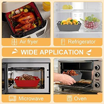 Square Silicone Air Fryer Liners - 9 Inch Reusable Air Fryer Pot - Air  Fryer Accessories - Air Fryer Inserts for 6 to 9 QT for Oven Microwave