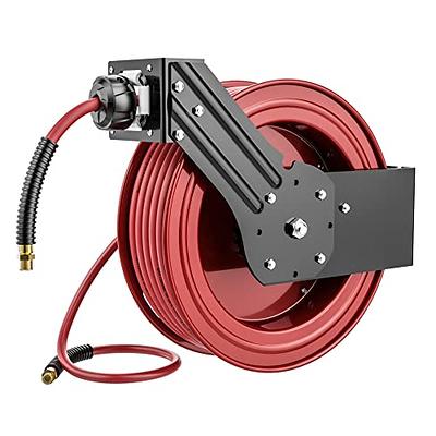 Y-ASQA Air Hose Reel Retractable Industrial 3/8 x 50' PVC Air Hose, Auto  Rewind Air Tool Hose Reel, 300PSI Heavy Duty Steel Reel (RED) - Yahoo  Shopping