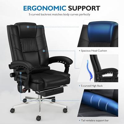 Misolant Ergonomic Office Chair with Footrest, Ergonomic Desk Chair with  Adjustable 2D Lumbar Support, High Back Office Chair with Adjustable