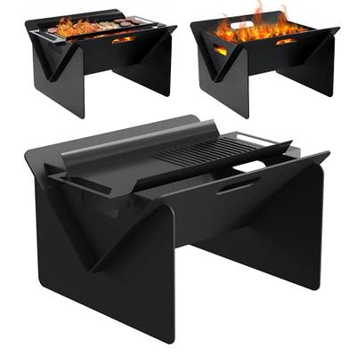 Bonnlo Outdoor Portable Fire Pit 32 with Barbecue/Cooking Grill, Poker and  Rain Cover Square Metal 3 in 1 Wood Burning Fire Pit Backyard Patio Terrace  - Yahoo Shopping