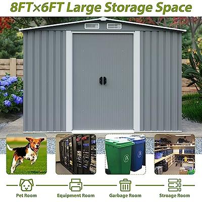 8×6FT Storage Shed,Sheds & Outdoor Storage,Double Door Outdoor Storage Shed  with Lock,Anti-Corrosion Backyard shed,Can be Used as Garden Shed,Tool Shed,Patio  Storage Shed,Bike Shed,Grey - Yahoo Shopping