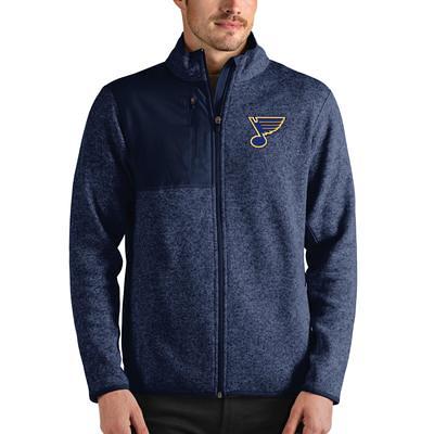 Men's Antigua White St. Louis Blues Wordmark Victory Full-Zip Hoodie