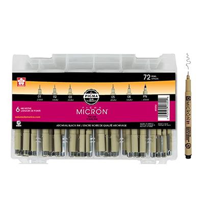 SAKURA Pigma Micron Fineliner Pens - Archival Black and Colored Ink Pens -  Pens for Writing, Drawing, or Journaling - Black and Colored Ink - 01 Point