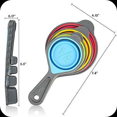 4/8Pcs Silicone Measuring Cup Measuring Spoon Collapsible Baking