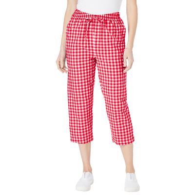 Plus Size Women's Seersucker Capri Pant by Woman Within in Vivid Red  Gingham (Size 28 W) - Yahoo Shopping