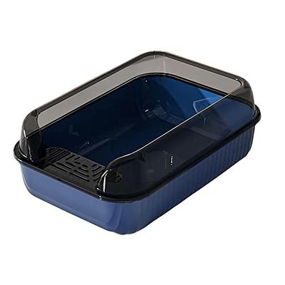 Open Cat Litter Box with High Side,Anti-Splashing Cats Litters Pan