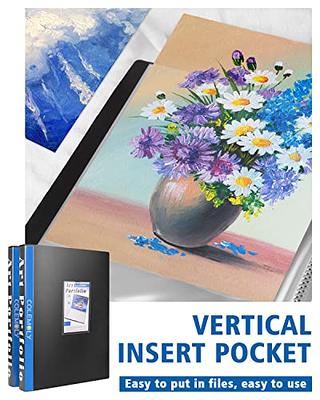Dunwell Art Portfolio 9x12 Folder - (Blue), Portfolio Folder for Artwork,  Presentation Book with 9 x 12 Sheet Protectors, 24 Pockets Display 48  Pages, Binder for Kids Art, Drawing Binder 