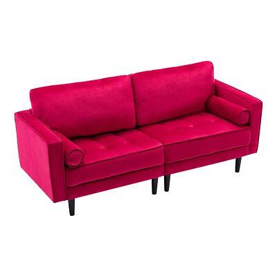  Dreamsir 78'' W Velvet Sofa, Mid-Century Love Seats