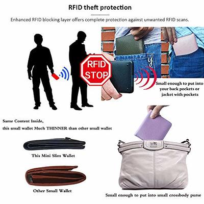 Women Small Leather Wallet RFID Blocking Credit Card Holder Mini Bifold  Handbag