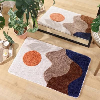 TRUEDAYS Boho Absorbent Bath Mat with Non Slip Backing - Mid