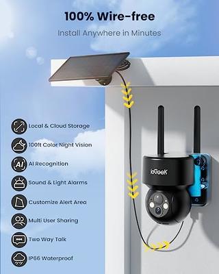 ieGeek Wireless Outdoor 5MP PTZ Security Camera Home WiFi Battery CCTV IR  System
