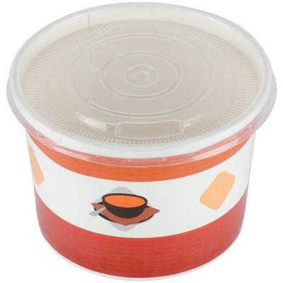 Choice 12 oz. Double Poly-Coated Paper Soup / Hot Food Cup with Vented  Plastic Lid - 250/Case