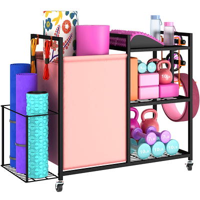 Staransun Yoga Mat Storage Rack, Home Gym Workout Accessories Organizer,  Sporting Goods Storage with Baskets and Hooks, Yoga Mats, Dumbbell,  Resistant Band, and other Workout Equipment Holder - Yahoo Shopping