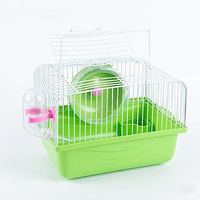 Hamiledyi Portable Hamster Cage 2 Layers Dwarf Hamster Habitat Small Animal  Travel Cage with Exercise Wheel Hamster Enclosure Mouse Cage for Hamsters