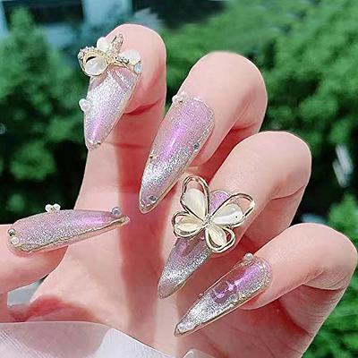  20Pcs Cat Eye Butterfly Nail Charms 3D Alloy Butterfly Nail  Gems Nail Rhinestones Shiny Crystal Nail Art Charms for Acrylic Nails DIY  Manicure Jewelry Accessories Women Nail Decoration Supplies : Beauty