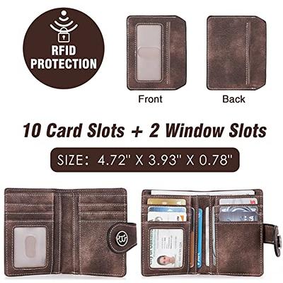 Slim Bifold Front Pocket Wallet 2 ID Window Credit Card Holder Genuine  Leather RFID Blocking $12.99