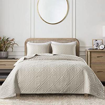 Queen Quilt Set Beige Bedspread,Lightweight Queen Bed Coverlet,Bed Decor  CREAM