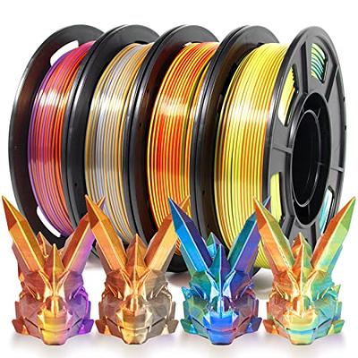 LOCYFENS Silk PLA Filament Multicolor, 3D Printer Filament Rainbow PLA  Filament 1.75mm +/- 0.02mm, 3D Printing Filament 1kg/2.2lbs