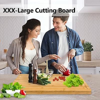 Extra Large XXXL Bamboo Cutting Board 24 x16 Inch, Largest Wooden Butcher  Block for Turkey, Meat, Vegetables, BBQ, Over the Sink Chopping Board with  Handle and Juice Groove, Thickness 1.25 - Yahoo Shopping