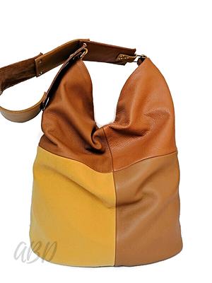 Leather Shoulder Bag With Crossbody Strap, Cognac Leather Hobo Bag, Diaper  Every Day Bag, Women Brown Slouchy Tote - Yahoo Shopping