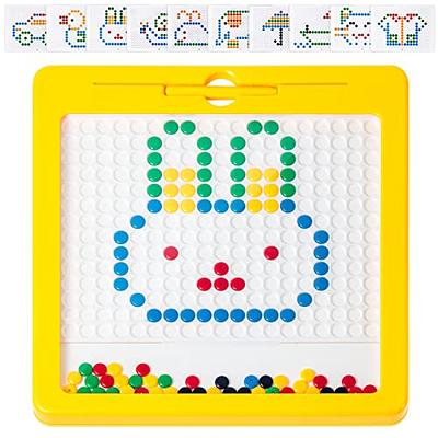 Autrucker Magnetic Drawing Board for Kids and Toddlers Age 3-5, Fun Magnetic Board with Colorful Beads and Drawing Stylus( 8 x 9 inches)