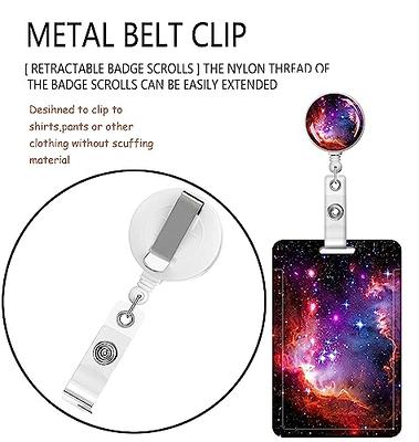 BLOCIT ID Badge Holder with Lanyard - Fashionable ID Card Holders with  Retractable Lanyards - Soft Fiber Metal Clip Sturdy Buckle for Key Wallet -  Work Nurse Teacher （Stars Galaxy） - Yahoo Shopping