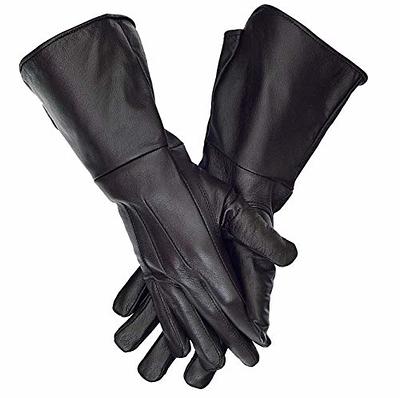 VISTOSO Premium Gauntlets Medieval Costume Cosplay Long Cuff Genuine Leather  Gloves (Black, XX Large) - Yahoo Shopping