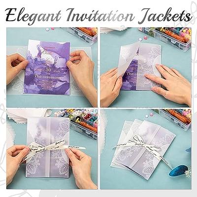 120 Pcs Vellum Jackets, 5X7 Inch Vellum Paper Pre-Folded Wedding