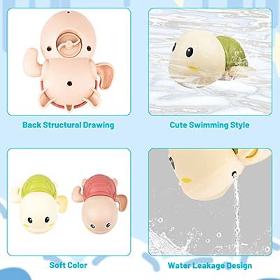 2PCS Suction Cup Spinner Toys with Swim Turtle Water Bath Toys for Toddlers  1-3 Year