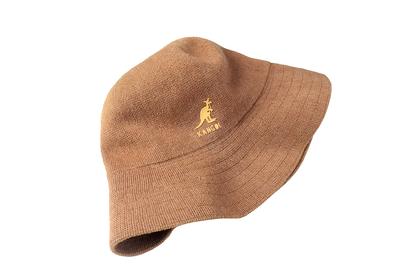 Vintage Kangol Bucket Hat Casual Style Brown Small Logo Retro Hip