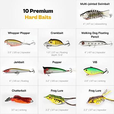 OJYDOIIIY Bass Fishing Lures Kit for Freshwater with Animated  Swimbait,Topwater Plopper,Chatterbait,Crankbait,Soft Plastic Baits Set with  Tackle Box Included - Yahoo Shopping