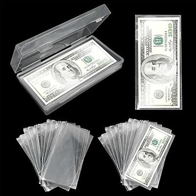 Jutieuo Clear Paper Money Holders for Collectors - 100 Pieces