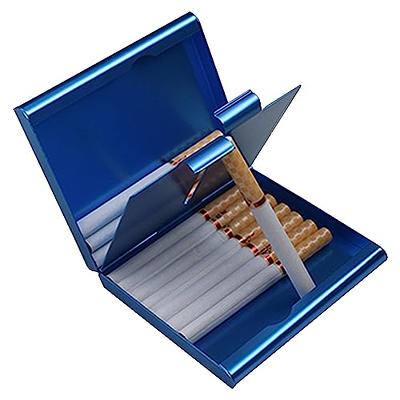Kaesi Cigarette Storage Box Sturdy Construction Wear Resistant Faux Leather  Men's Cigarette Case Metal Clip Cigarette Box for Home