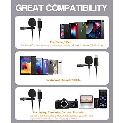 PoP voice Microphone Professional for iPhone Lavalier Lapel Omnidirectional  Microphone for iPad, iPod, Condenser Mic for iPhone Audio & Video