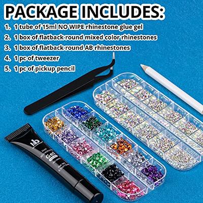 BELLEBOOST Resin Rhinestones Kits, 2/3/4/5/6mm Flatback Jelly Rhinestones,  2 Box Transparent AB Non Hotfix Crystal Gems for DIY Crafts Mugs Bottles