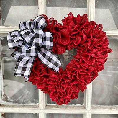 Heart Shaped Wreath, Deco Mesh Wreath, Valentines Day Deco Mesh Wreath,  Deco Mesh Wreaths, Deco Mesh Reefs, Front Door Wreath, Home Decor 