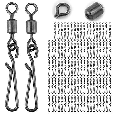 Fishing Barrel Swivels with Solid Rings Copper Stainless Steel Fishing  Swivel Saltwater Fishing Hook Line Connector Fishing Tackle(Black(8#-100pcs))  : : Sports & Outdoors