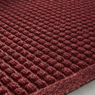 M+A Matting WaterHog Diamond Commercial-Grade Entrance Mat - Rubber Border  - Indoor/Outdoor, Door Mat Red/Black 3' x 6