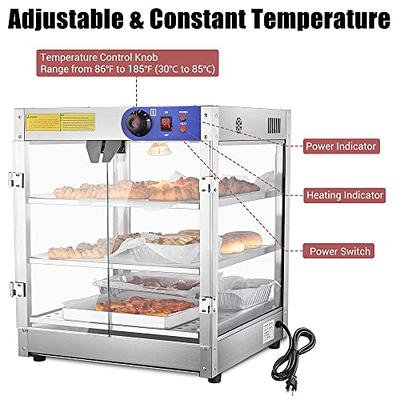 2 Tier Countertop Food Warmer Commercial Heat Food Pizza Display Case Warm  750W