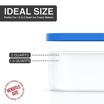 Ice Cream Containers - 2 Quart Ea. (Set of 2) - Premium Reusable Freezer  Storage for Homemade Ice Cream Tub for Sorbet, Frozen Yogurt - Flexible