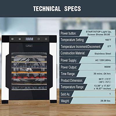 NutriChef Food Dehydrator Machine | Dehydrate Beef Jerky, Meats, Mushrooms,  Fruits & Vegetables | Great For At Home Use | Uses High-Heat Circulation