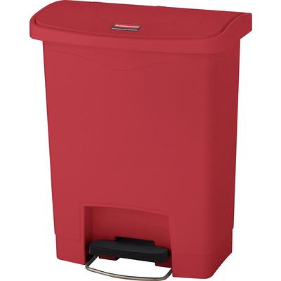 Rubbermaid Commercial Products 13-Gallons Red Plastic Touchless Kitchen  Trash Can with Lid Indoor in the Trash Cans department at