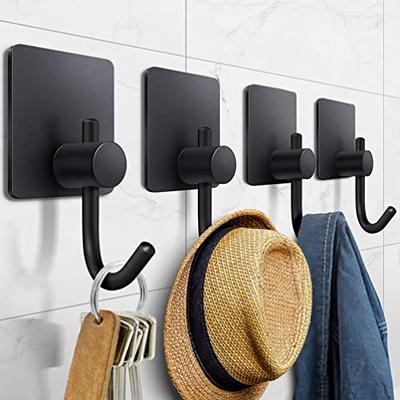 Adhesive Hooks Heavy Duty Wall Hooks Waterproof Stainless Steel Hooks for  Hanging Coat, Hat,Towel Robe Hook Rack Wall Mount- Bathroom and Bedroom