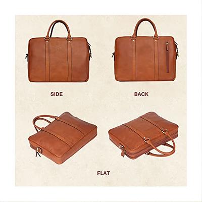 Banuce Vintage Leather Briefcase for Men with Lock